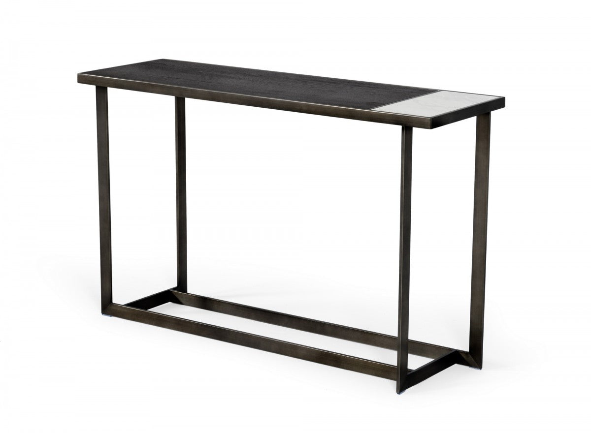 Antiqued Bronze/Grey Console Table