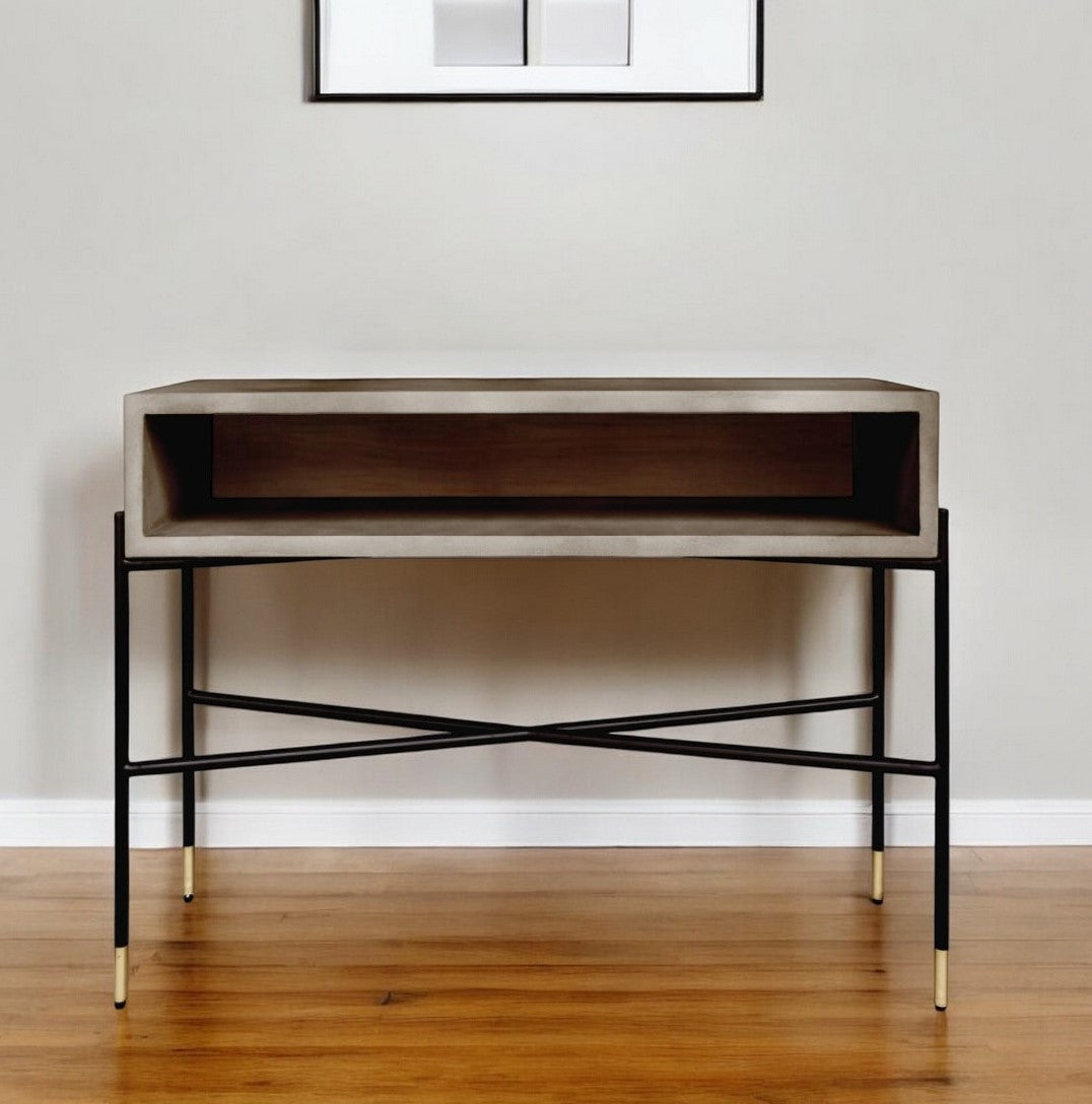 Gray & Black Concrete Console Table