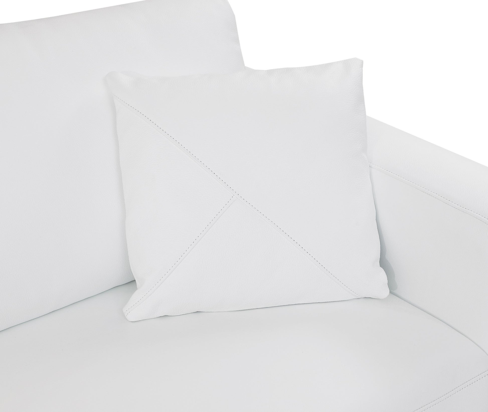 White Italian Leather L Shaped 2 Piece Sectional