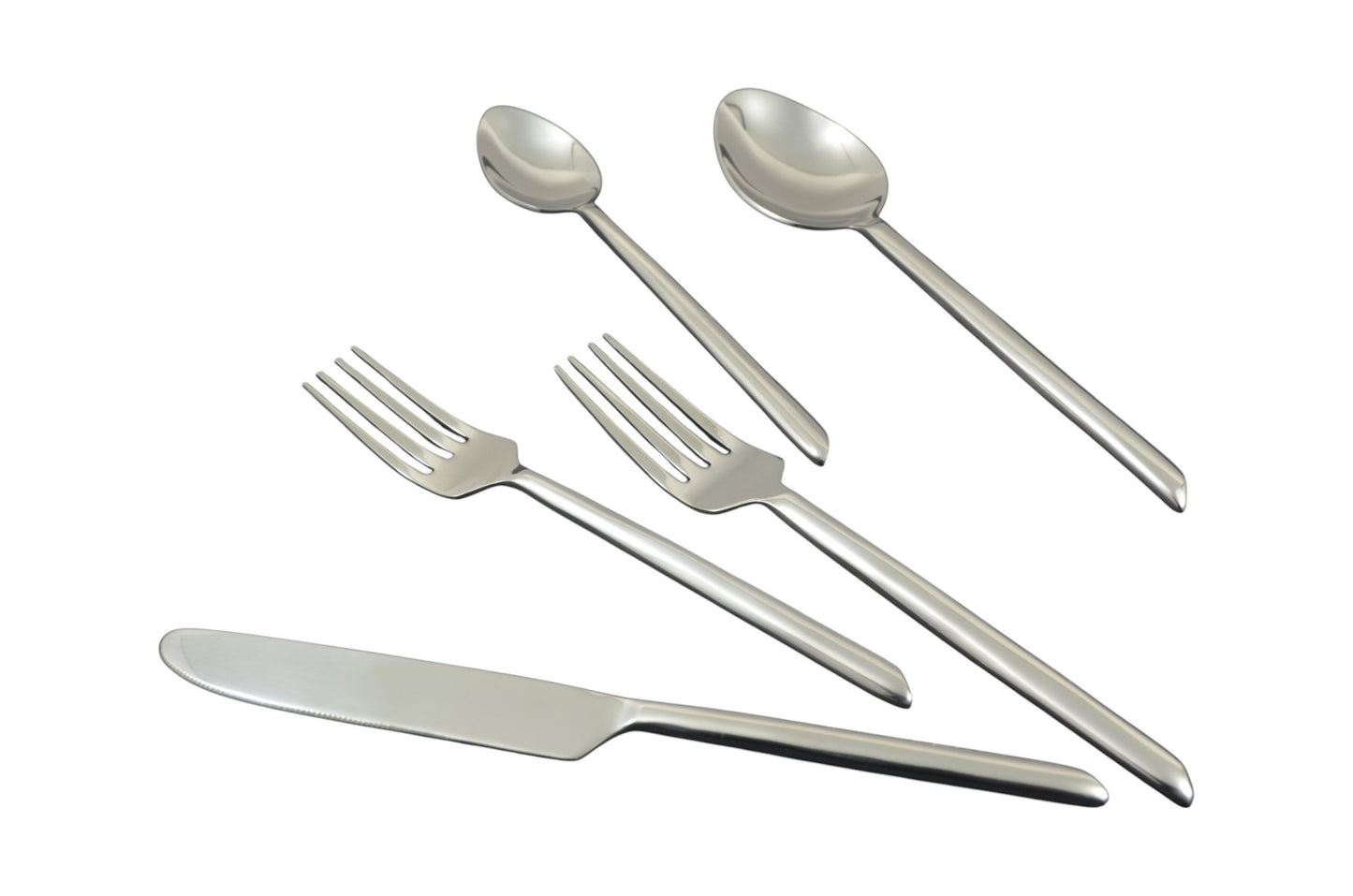Glossy Silver Stainless Steel 20-Piece Hand Forged Flatware Set
