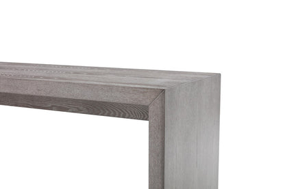 Grey Elm Rectangular Manufactured Wood Top Fixed Dining Table