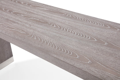 Grey Elm Rectangular Manufactured Wood Top Fixed Dining Table