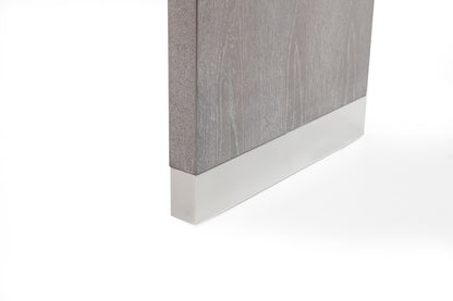 Grey Elm Rectangular Manufactured Wood Top Fixed Dining Table