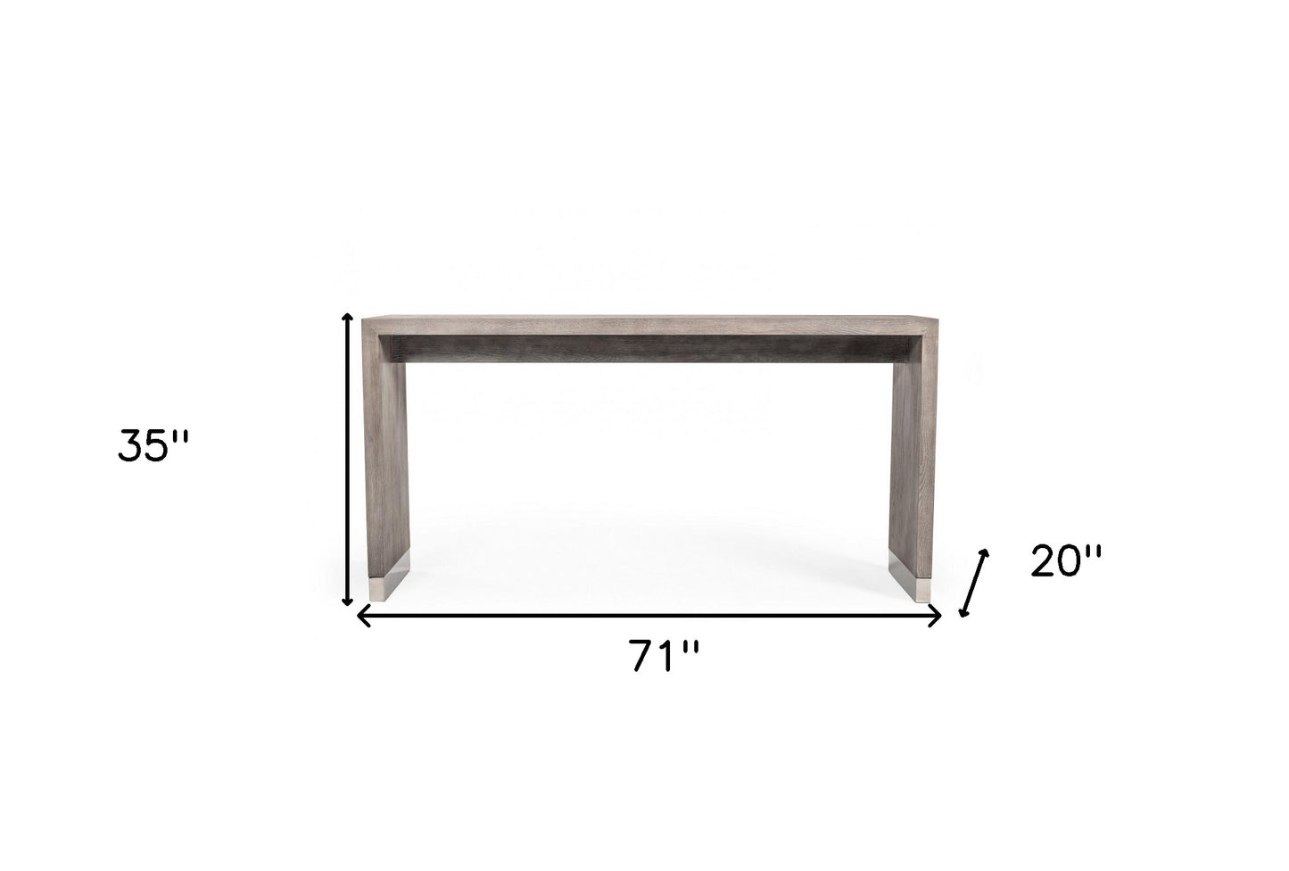 Grey Elm Rectangular Manufactured Wood Top Fixed Dining Table