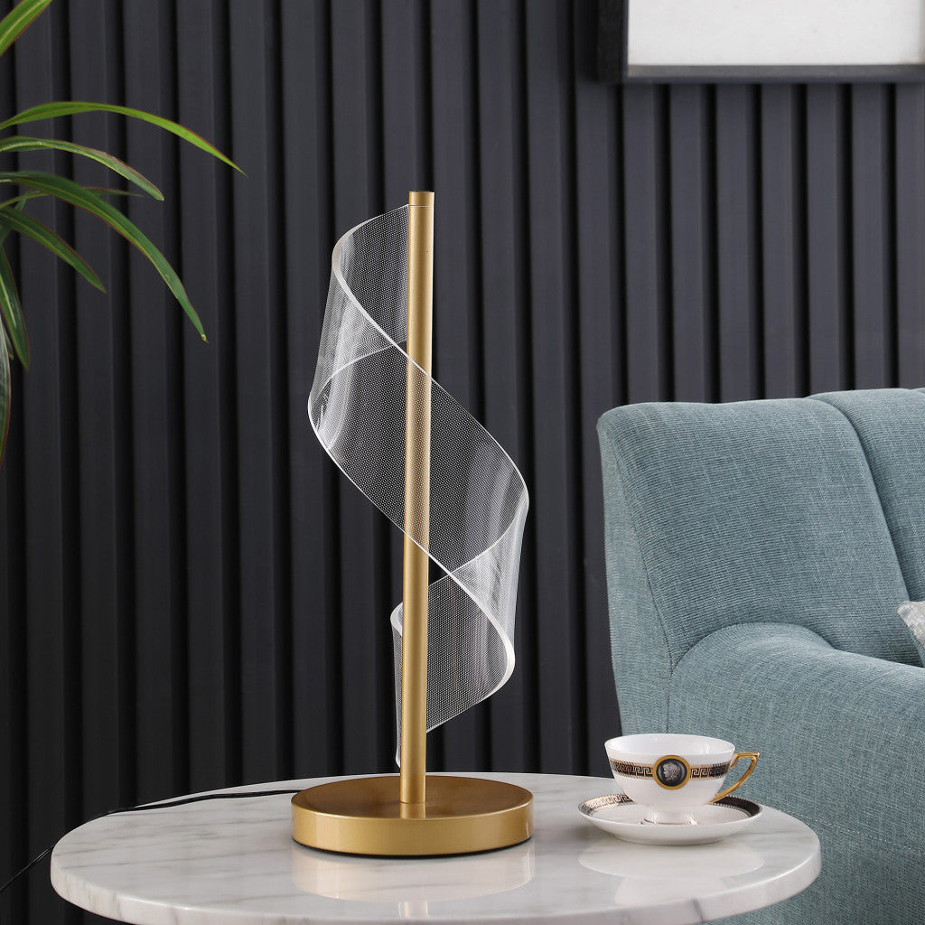 Gold Modern Swirl & Acrylic Table Lamp