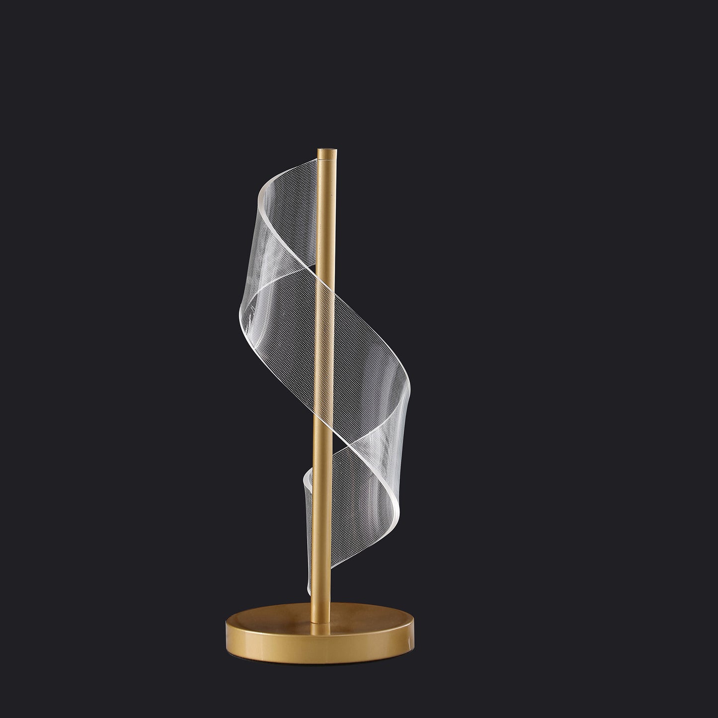Gold Modern Swirl & Acrylic Table Lamp