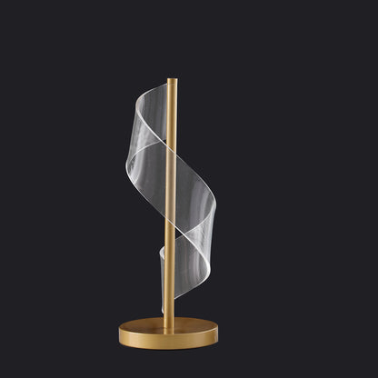 Gold Modern Swirl & Acrylic Table Lamp