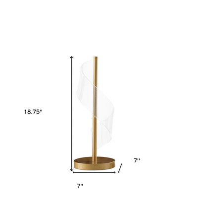 Gold Modern Swirl & Acrylic Table Lamp