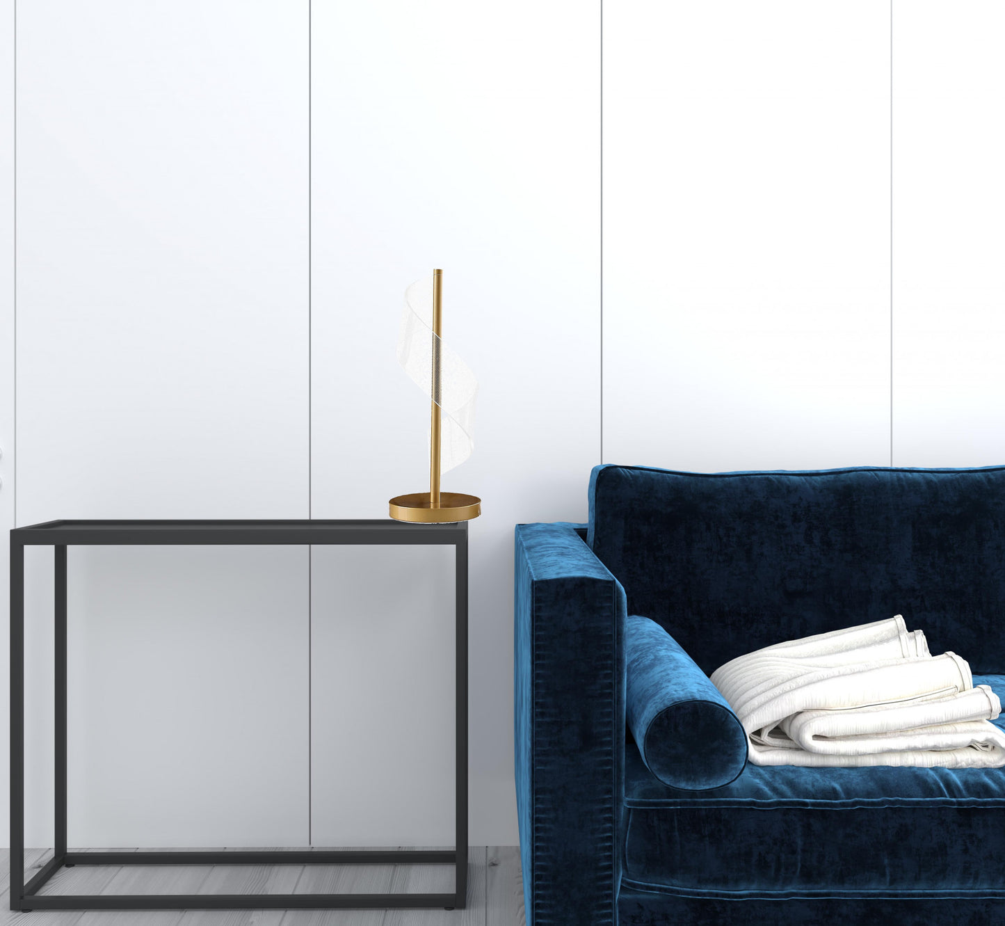 Gold Modern Swirl & Acrylic Table Lamp