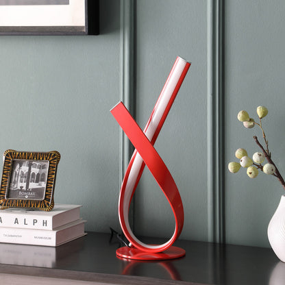 Red Modern Abstract Ribbons Table Lamp