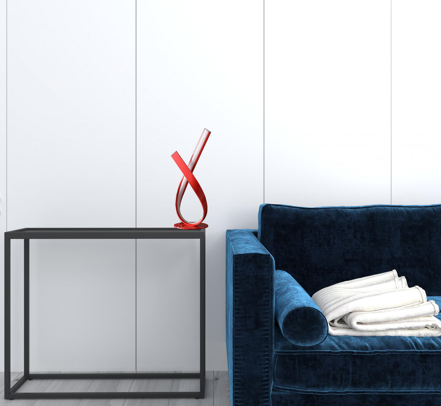 Red Modern Abstract Ribbons Table Lamp