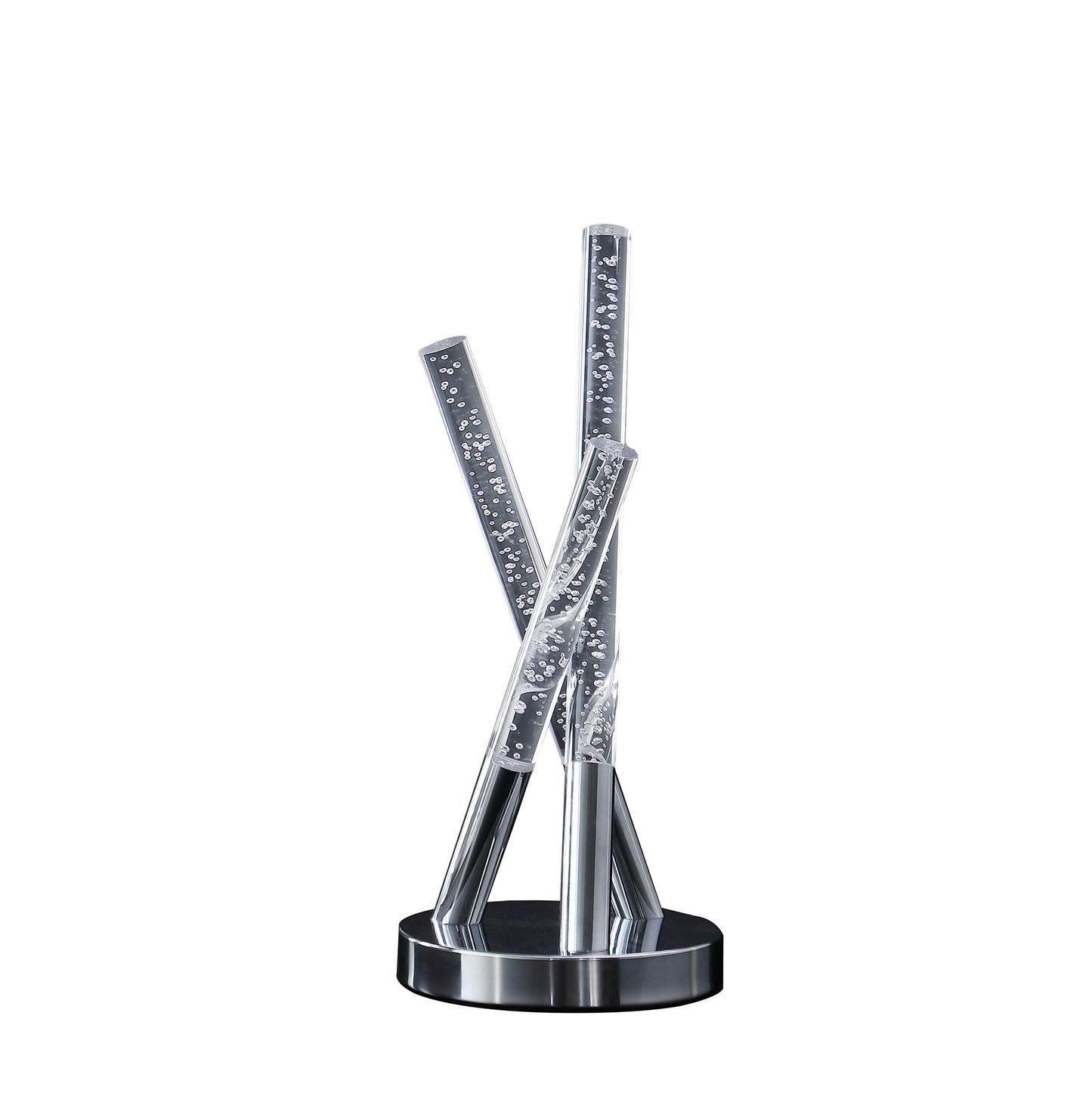Silver Acrylic & Three Rod Abstract Table Lamp
