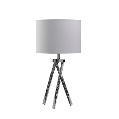Silver & Acrylic Tripod Table Lamp w/ Shade