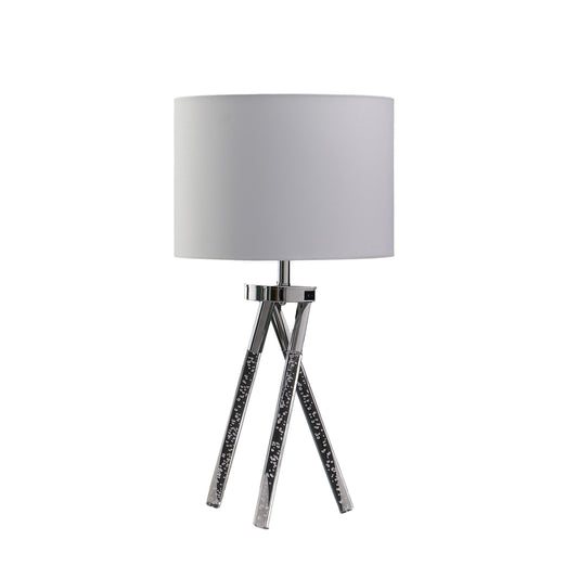 Silver & Acrylic Tripod Table Lamp w/ Shade