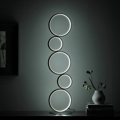 Black Five Circle Geometric Sculpture Table Lamp