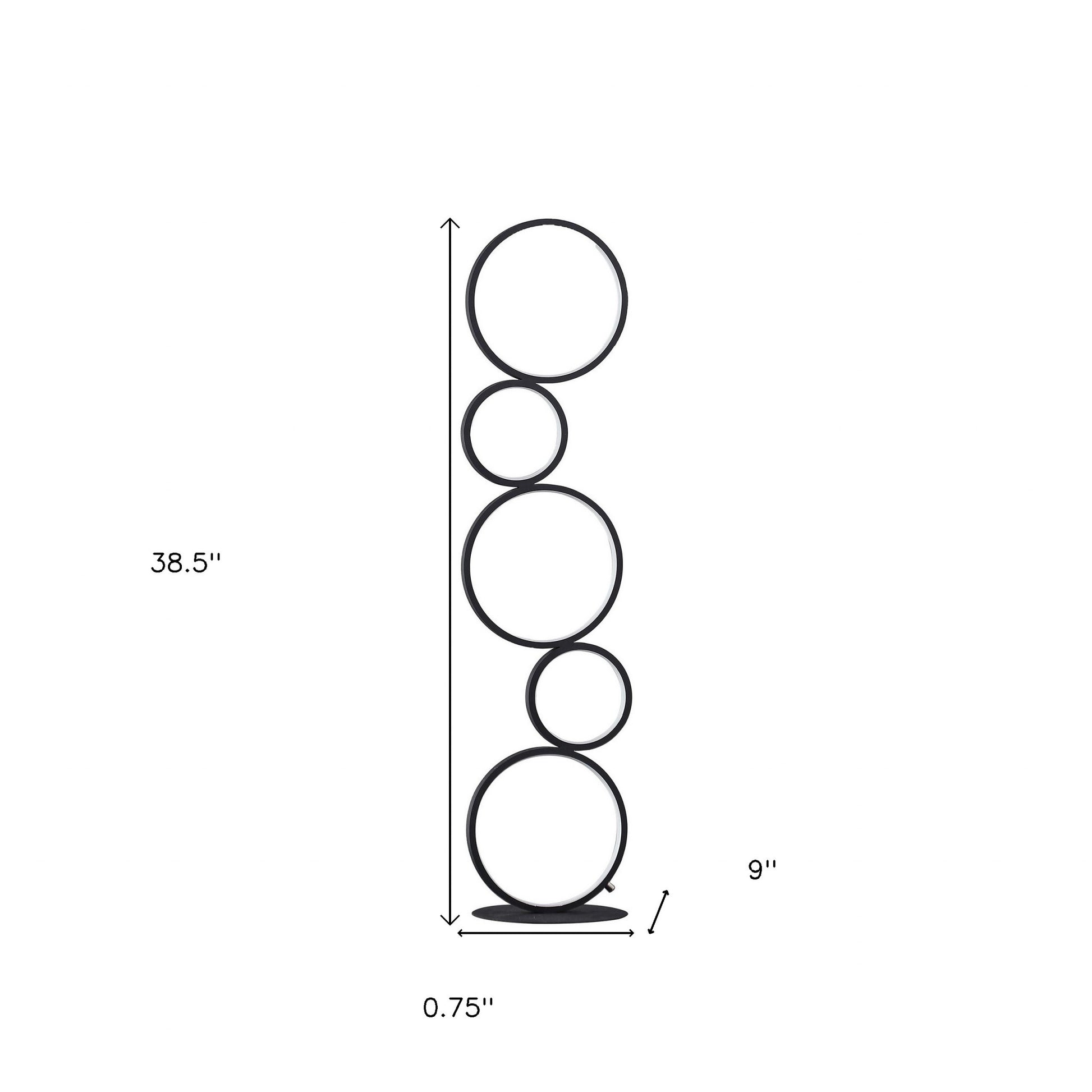 Black Five Circle Geometric Sculpture Table Lamp