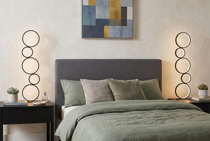 Black Five Circle Geometric Sculpture Table Lamp