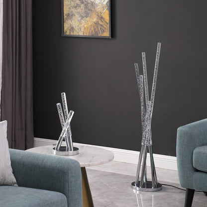 Chrome 5-Light Tubular Contemporary Floor Lamp