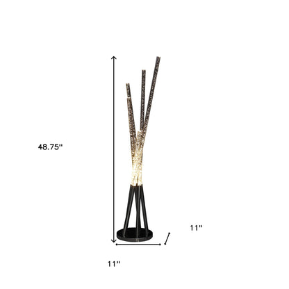 Chrome 5-Light Tubular Contemporary Floor Lamp