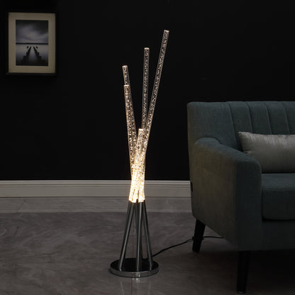 Chrome 5-Light Tubular Contemporary Floor Lamp
