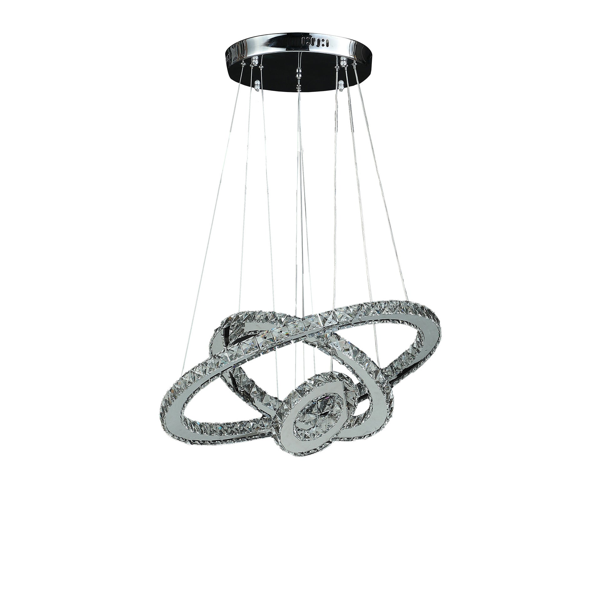 Silver & Crystals Dimmable Chandelier