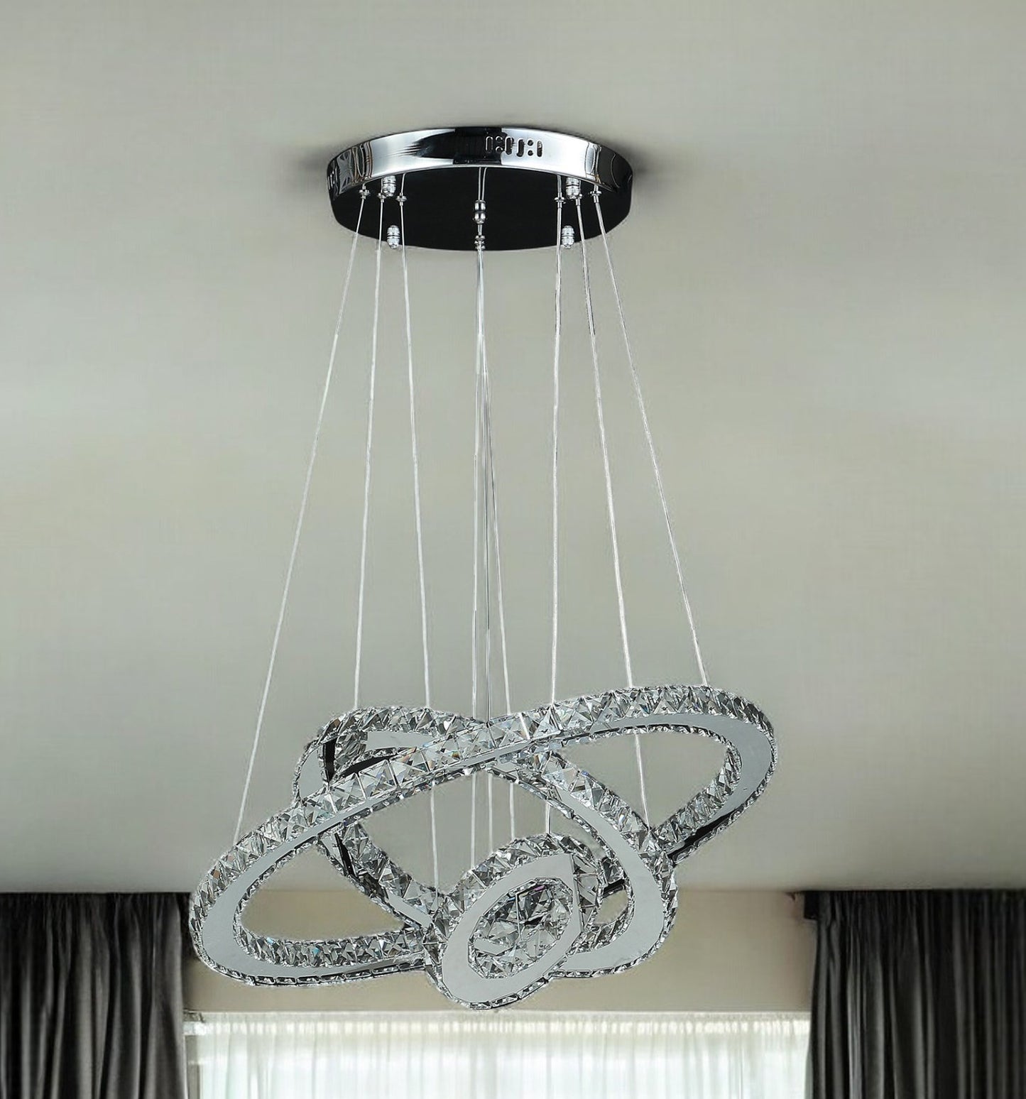 Silver & Crystals Dimmable Chandelier