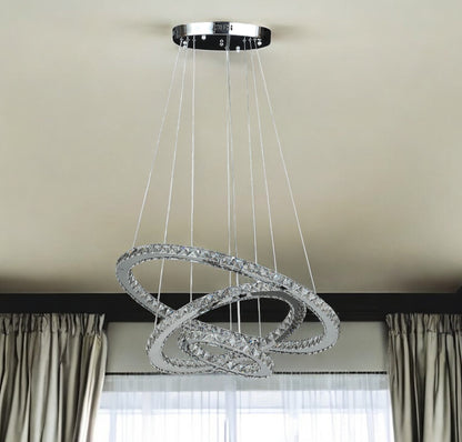 Silver & Crystals Dimmable Chandelier