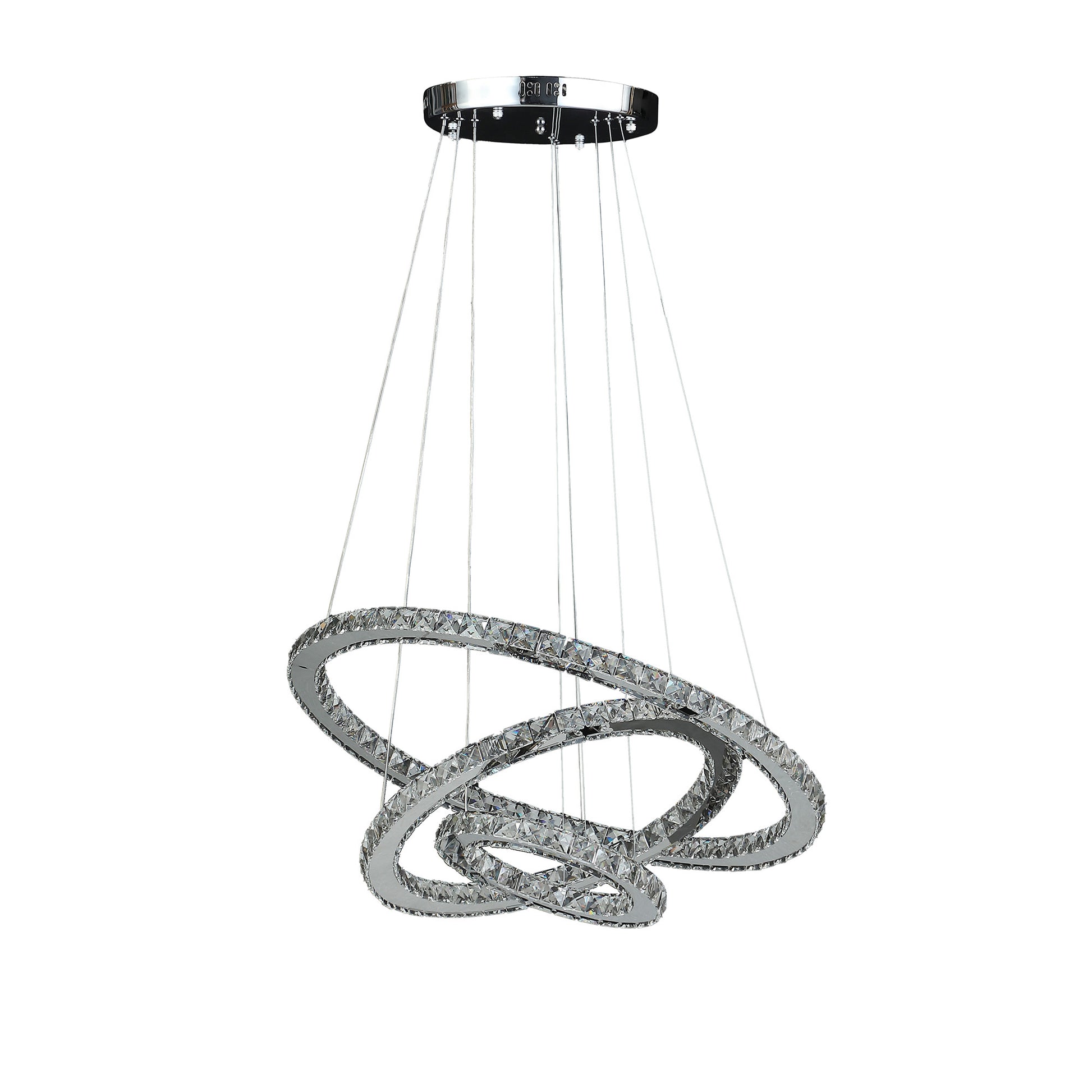 Silver & Crystals Dimmable Chandelier