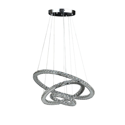 Silver & Crystals Dimmable Chandelier