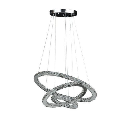 Silver & Crystals Dimmable Chandelier