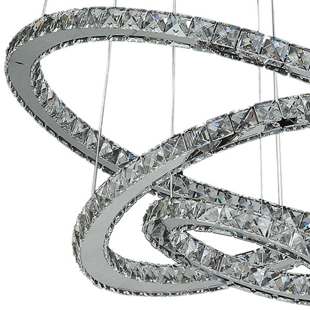 Silver & Crystals Dimmable Chandelier