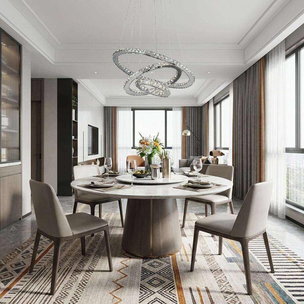 Silver & Crystals Dimmable Chandelier