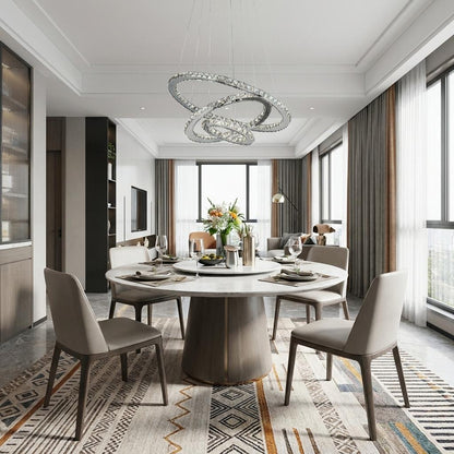Silver & Crystals Dimmable Chandelier
