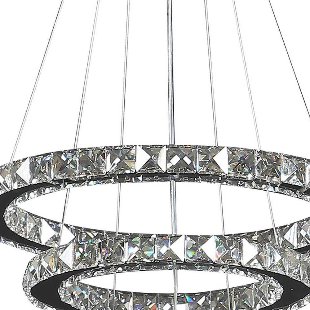 Silver & Crystals Dimmable Chandelier