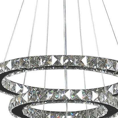 Silver & Crystals Dimmable Chandelier