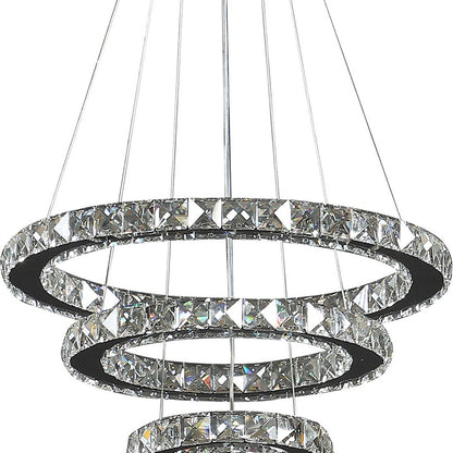 Silver & Crystals Dimmable Chandelier