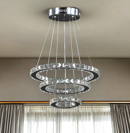 Silver & Crystals Dimmable Chandelier