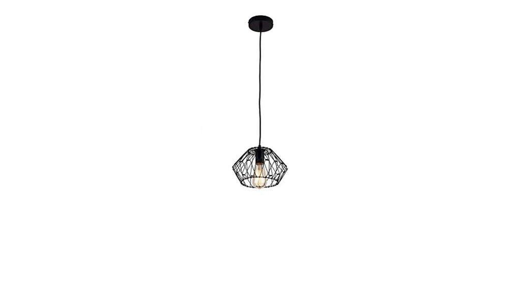 Black Cage Modern Industrial Single Bulb Hanging Pendent Light