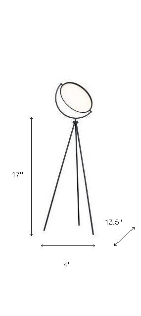 Black Tripod Floor Lamp w/ Black Shade