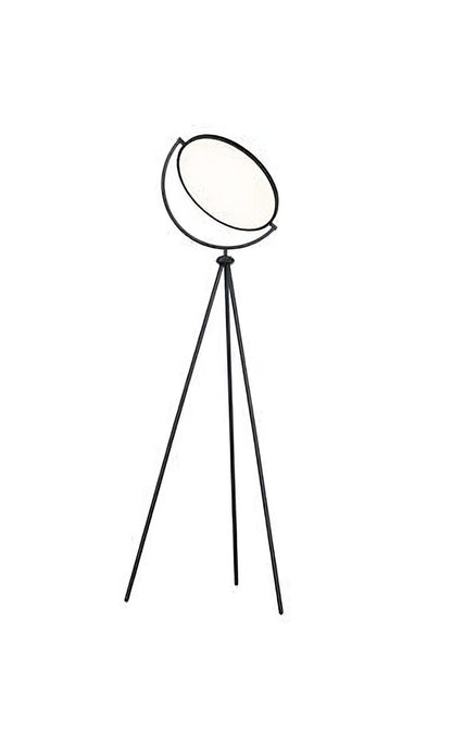 Black Tripod Floor Lamp w/ Black Shade