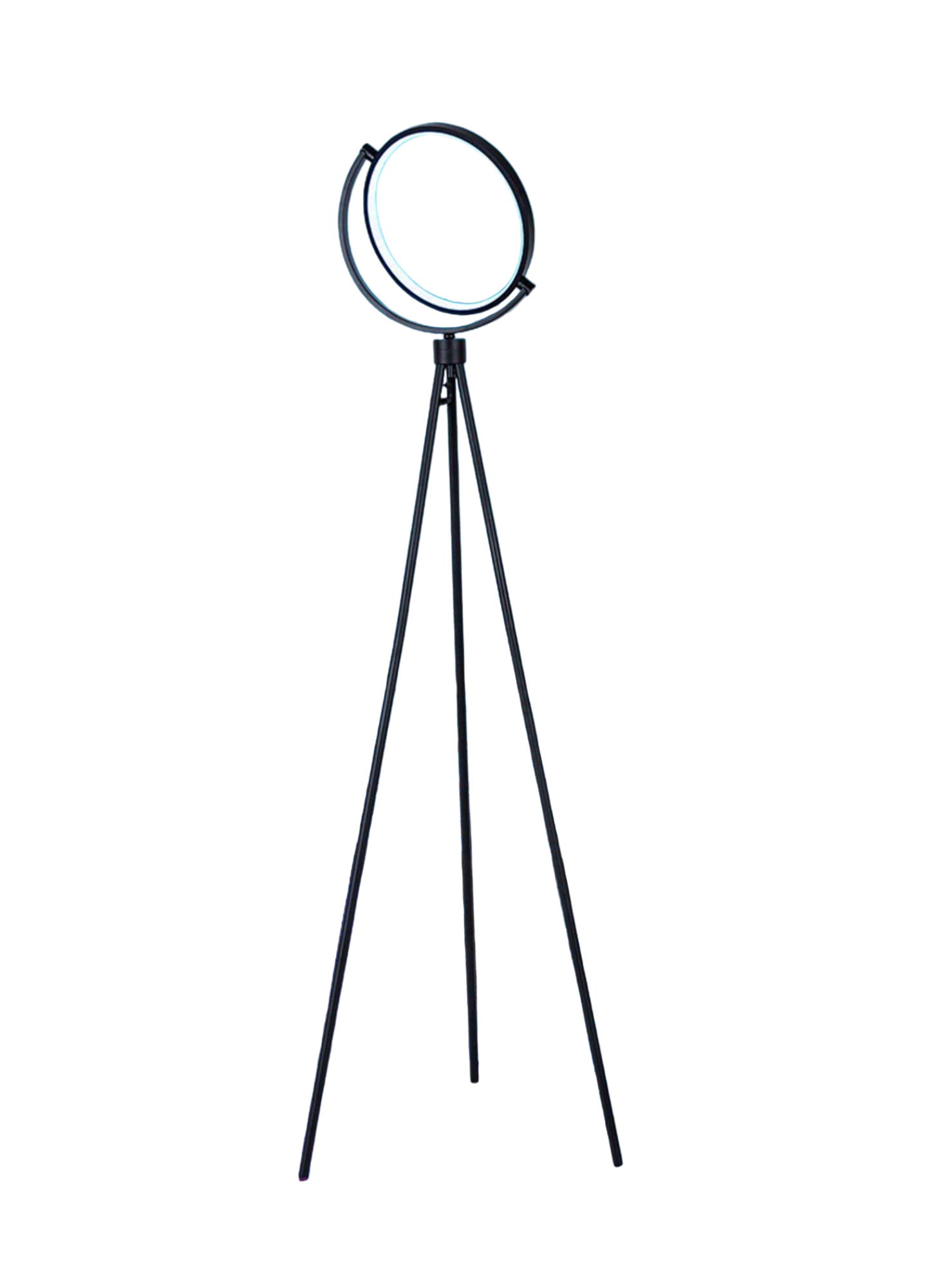 Black Tripod Floor Lamp w/ Black Shade