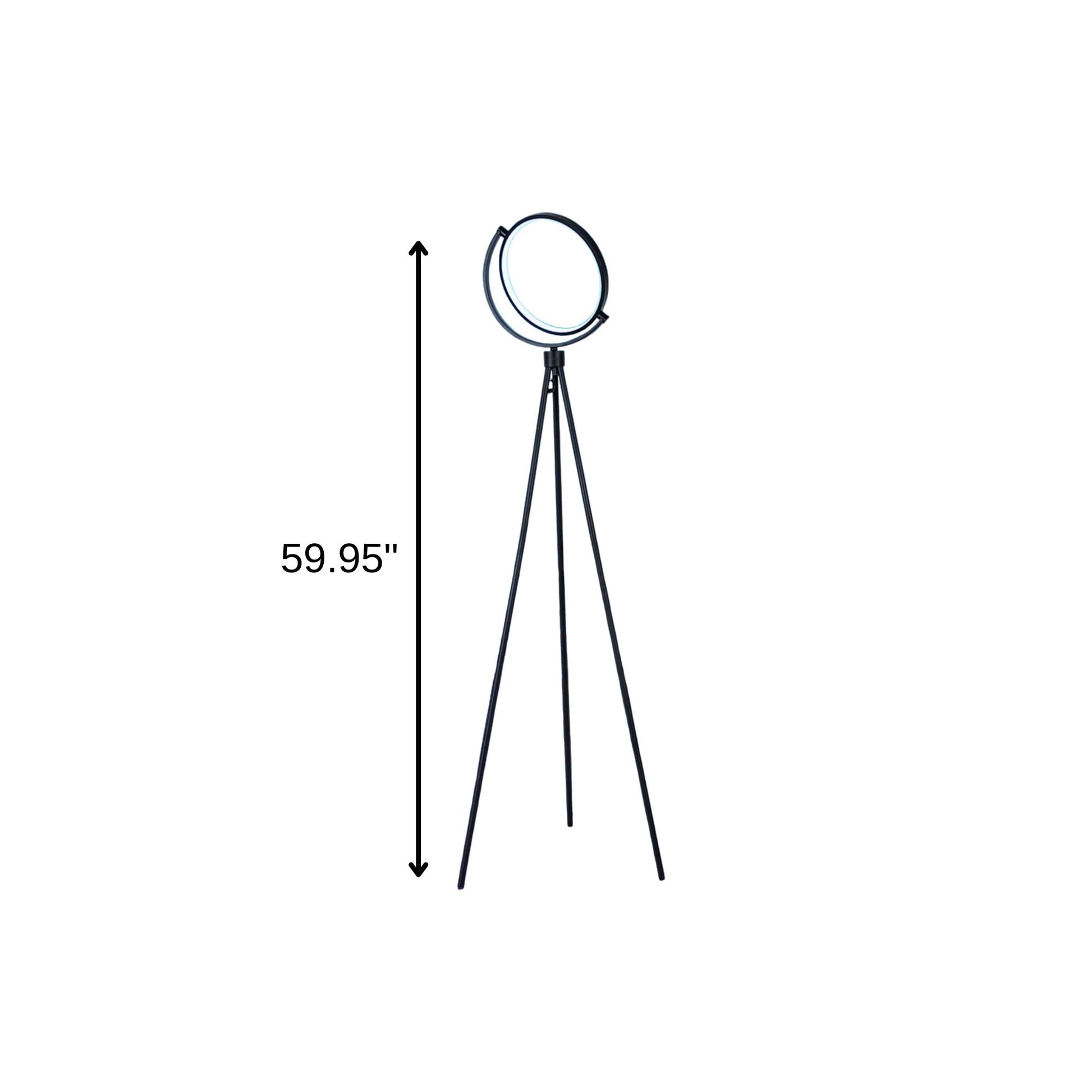 Black Tripod Floor Lamp w/ Black Shade
