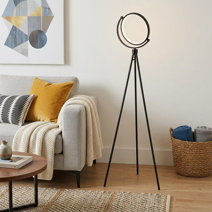 Black Tripod Floor Lamp w/ Black Shade