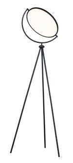 Black Tripod Floor Lamp w/ Black Shade