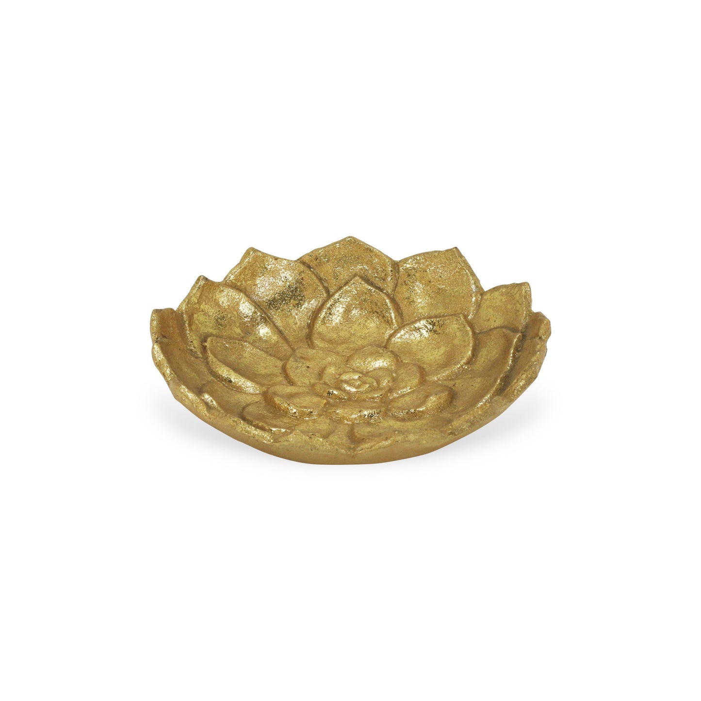 Gold Lotus Flower Metal Lotus Leaf Handmade Vanity Tray