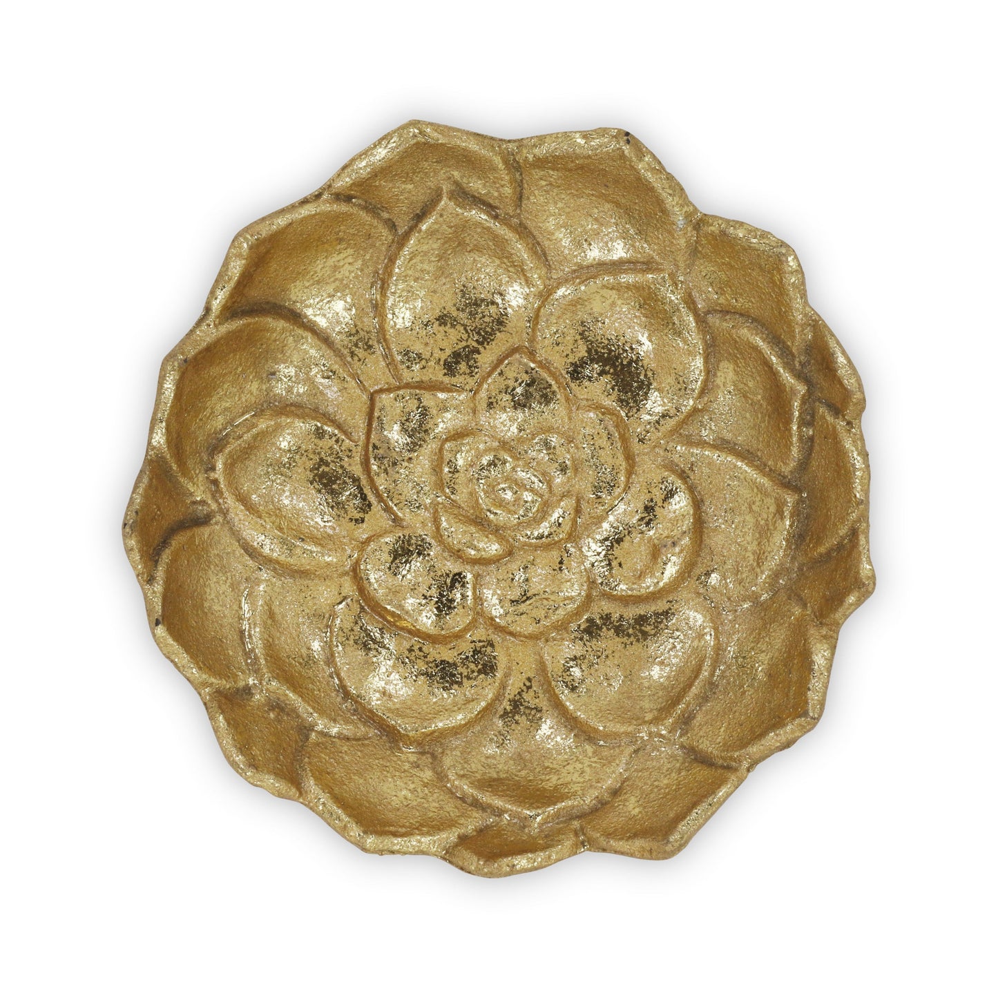 Gold Lotus Flower Metal Lotus Leaf Handmade Vanity Tray