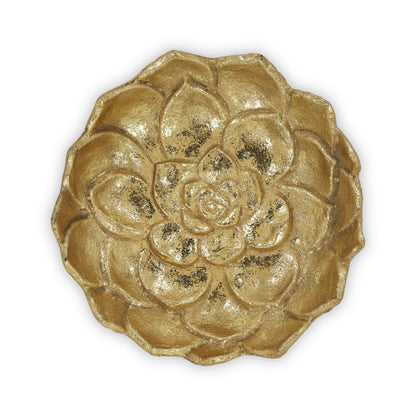 Gold Lotus Flower Metal Lotus Leaf Handmade Vanity Tray