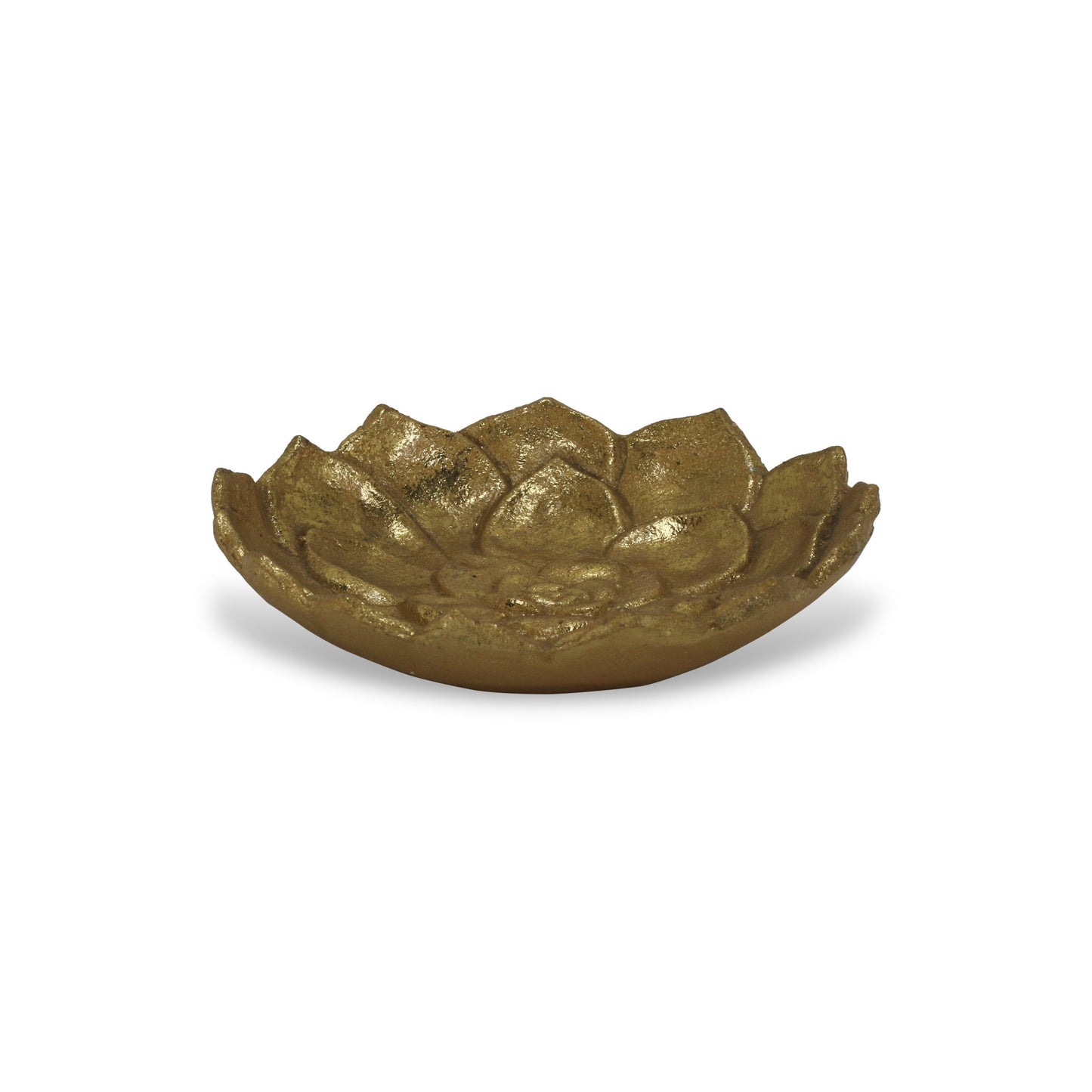 Gold Lotus Flower Metal Lotus Leaf Handmade Vanity Tray
