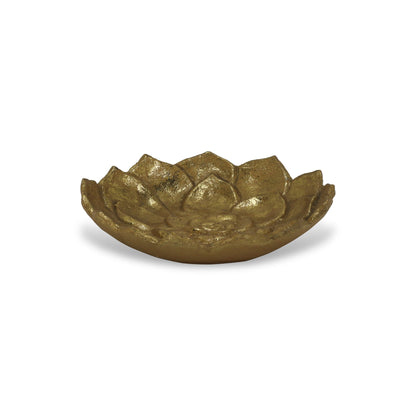 Gold Lotus Flower Metal Lotus Leaf Handmade Vanity Tray