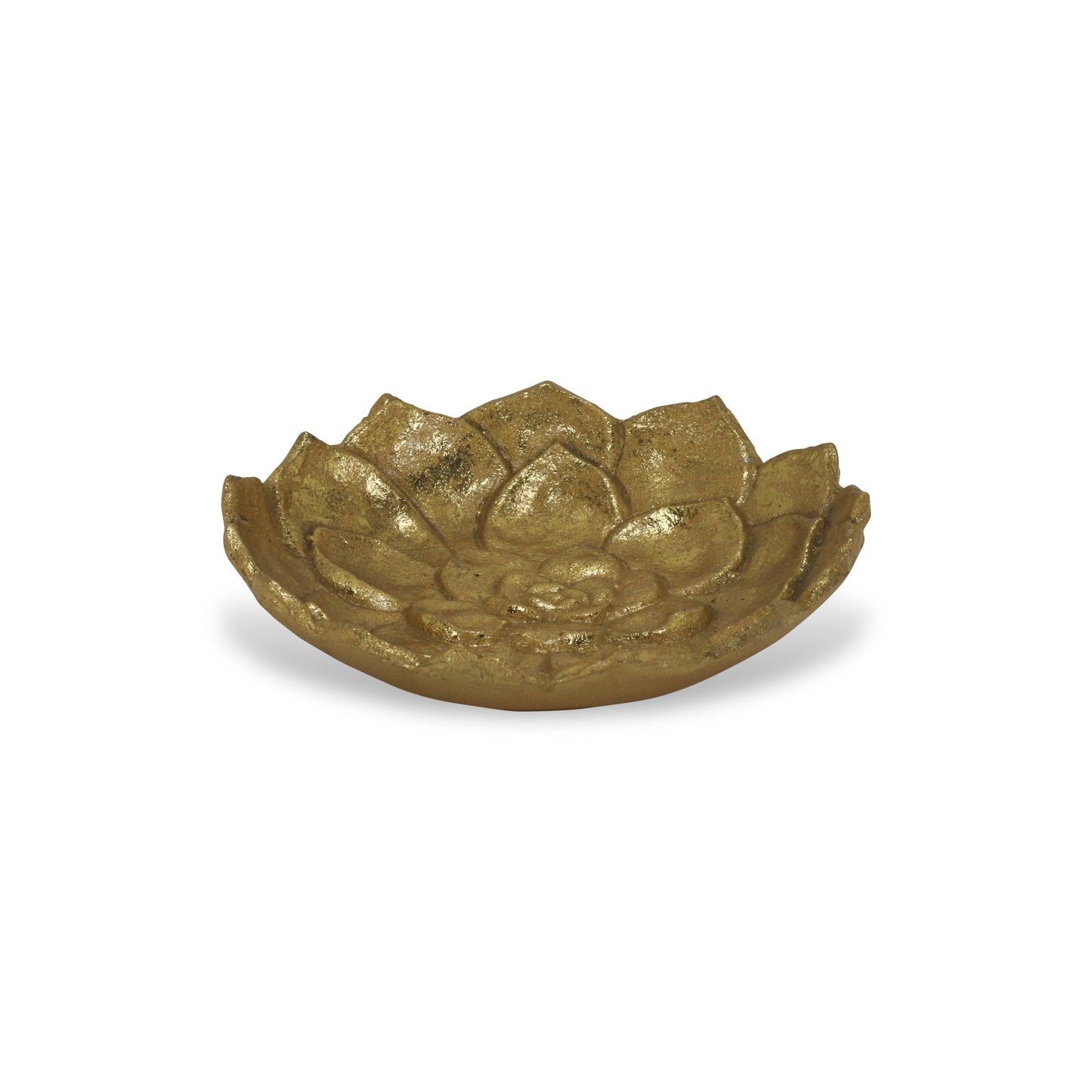 Gold Lotus Flower Metal Lotus Leaf Handmade Vanity Tray
